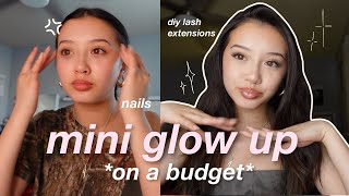 mini glow up 💅 || DIY "veyesbeauty" lashes, nails