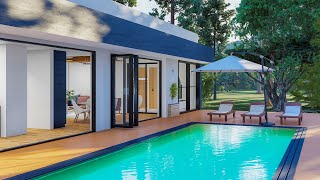 A welcoming chalet (6x16 Meters) - to live and relax with POOL | 2 Bedrooms Original House Tour