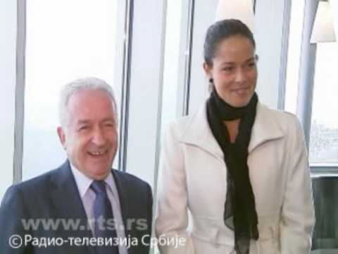 Ana Ivanovic and Novak Djokovic at the Avala Tower...