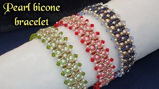 Pearl bicone bracelet/diy bracelet/Beaded jewellery making