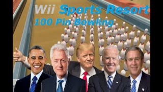 US Presidents Play Wii Sports Resort 100 Pin Bowling