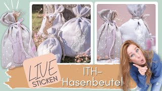 🪡🧵Livestream // Sticken für Ostern // Hasenbeutel mit tollem Cutout ✂️