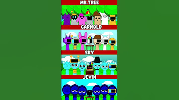 Mr.Tree vs Garnold vs Sky vs Jevin Incredibox Sprunki MIX VERSION #sprunki #mrtree #garnold