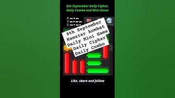 8th September Hamster kombat Mini Game key Solved #hamsterkombat #minigame