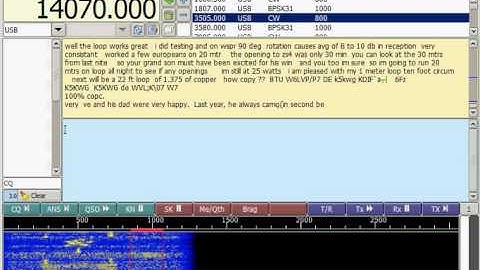 fldigi Olivia 8-250 on 7.072Mhz (40 meters)