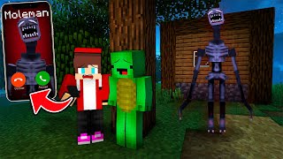 Jj And Mikey Call To Moleman In Minecraft ?