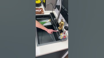 Chậu rửa bát 1 hố kèm vòi thác chảy #Shorts #trangreview