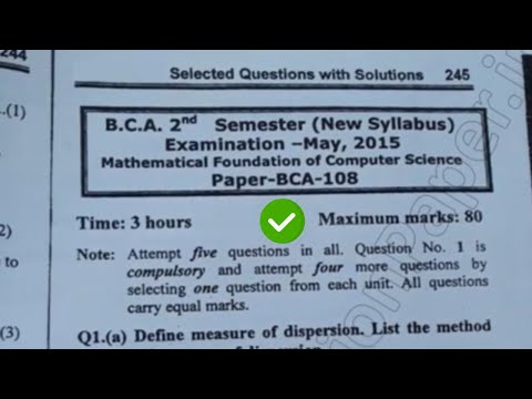 2015 Mdu BCA 2nd Sem Mathematical Foundation of Computer Science Question Paper