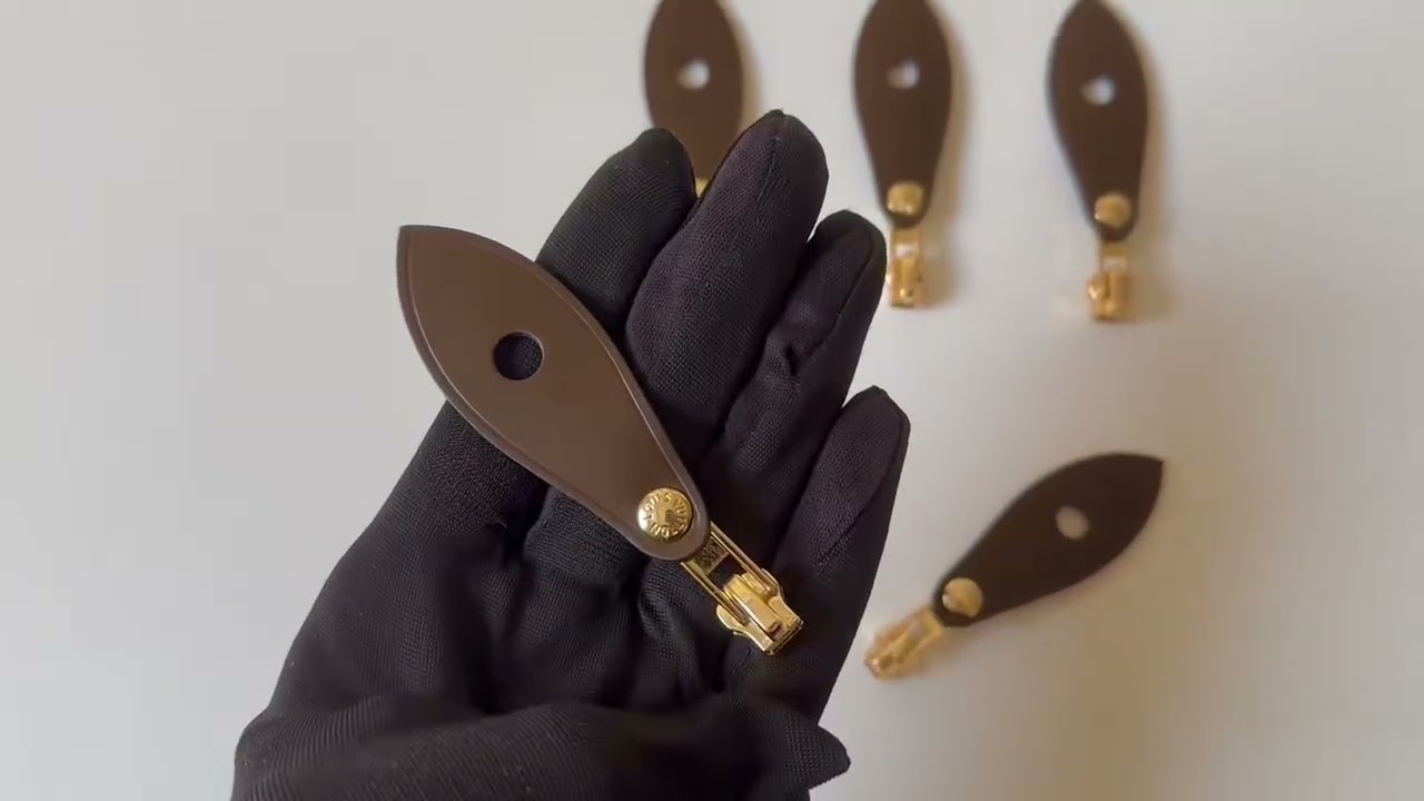 Classic Genuine Leather LV #3 Zipper Head For Handmade Bag Handicraft Goods(Dark Brown)