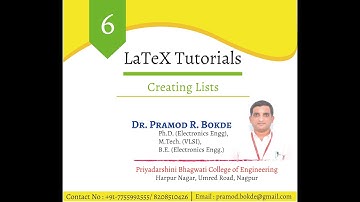 Creating Lists in LaTeX