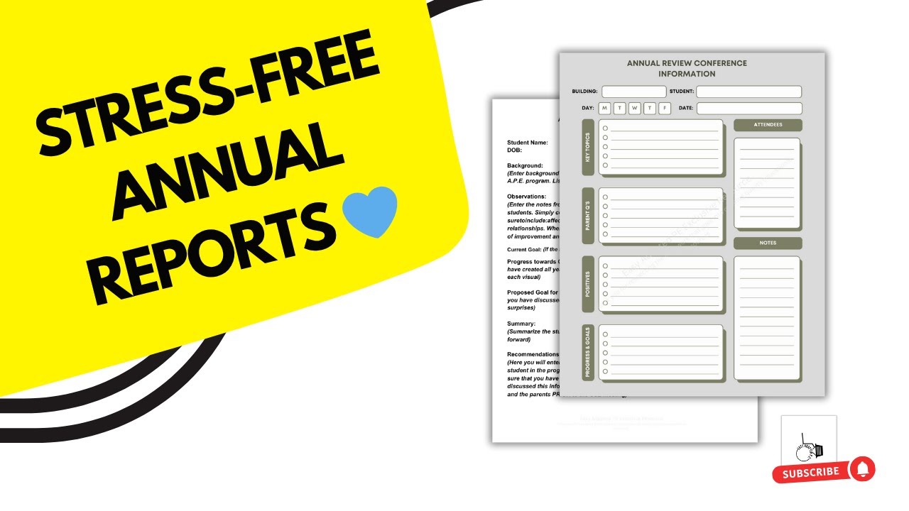 Writing Annual Review Reports in Adapted PE | Clear & Visual