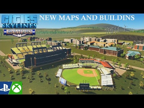 campus-on-console!-new-maps-&-buildings-review---cities-skylines-[xbox-one-/-ps4]