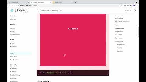 Tailwind CSS - Sizing classes