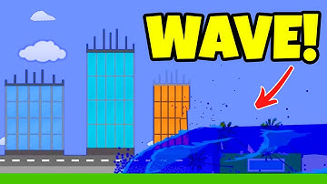 Actual Realistic Tsunami Simulator! | Algodoo Destruction