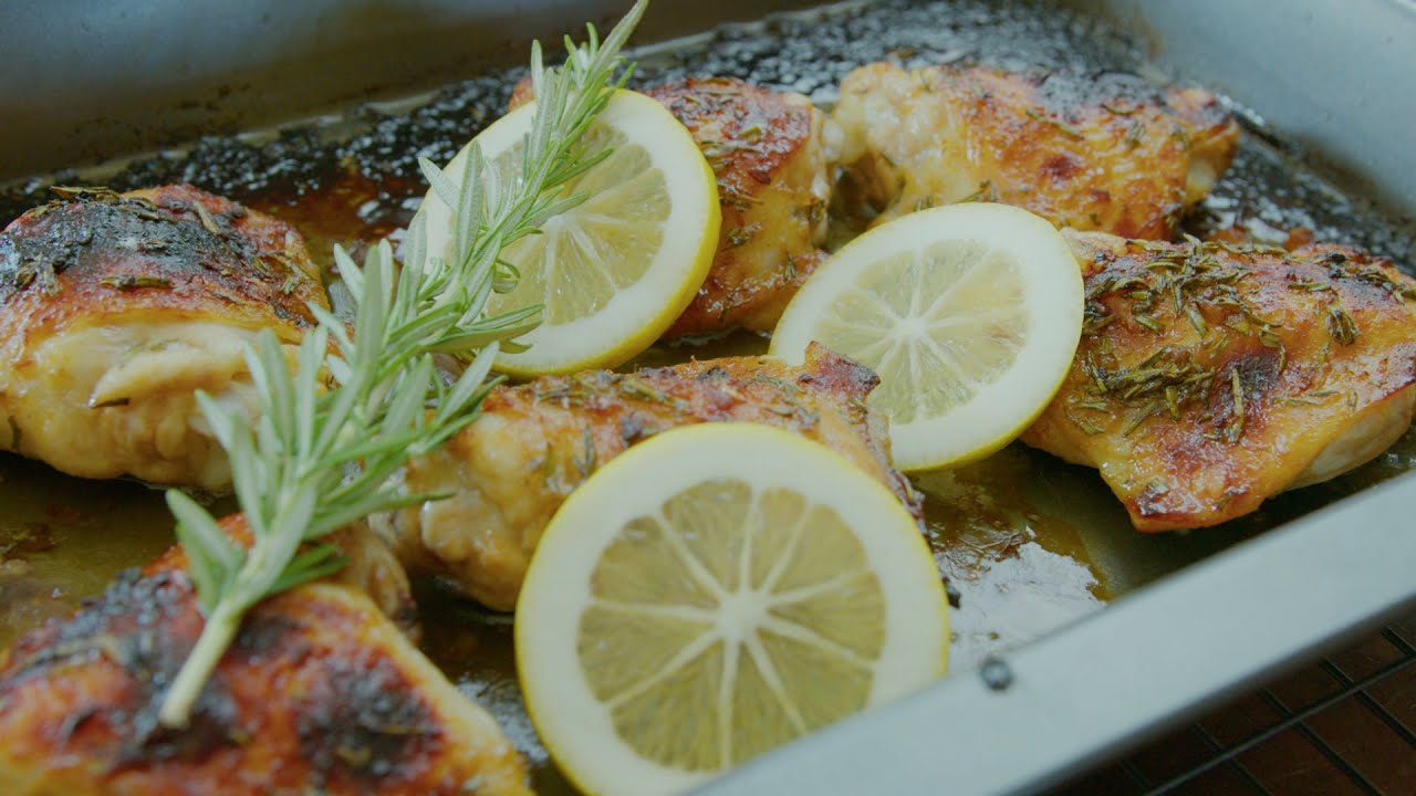 The World's Easiest Garlic, Lemon and Rosemary Chicken YouTube