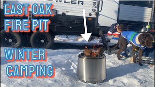 Staying Warm RV Camping With The East Oak Fire Pit / Trying Mountain House Freeze Dried Food
