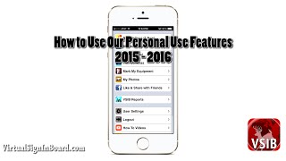 VSIB - Instructions on How to Use Our Personal Use Features screenshot 4