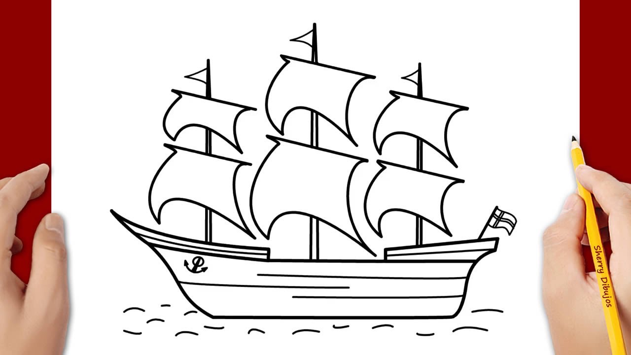 Cómo dibujar un barco velero - YouTube