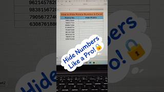 How to Hide Mobile Numbers in Excel.?🔒REPLACE Function Trick #shorts #excel #snehalogichub