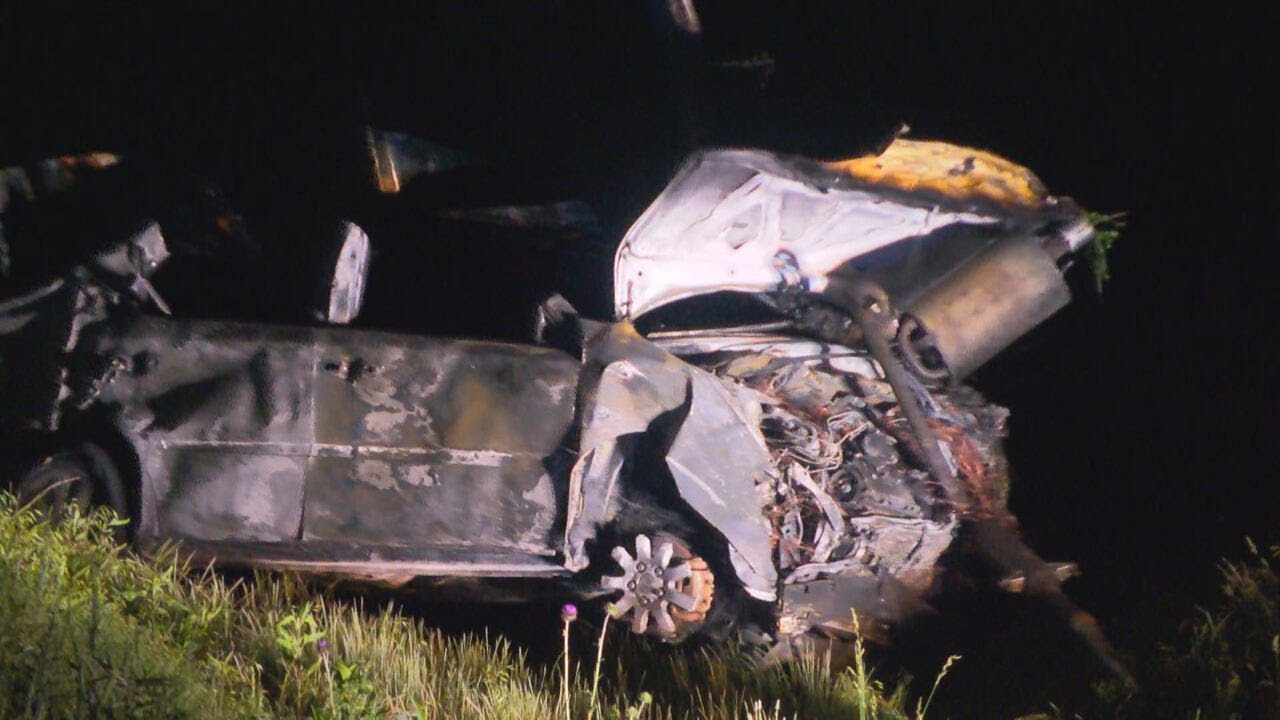Troopers: 1 dead after car flips down embankment, catches fire on ...