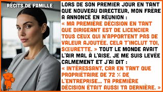 Mon frère m'a licenciée dès mon premier jour, mais je détenais 72 % de l'entreprise familiale.