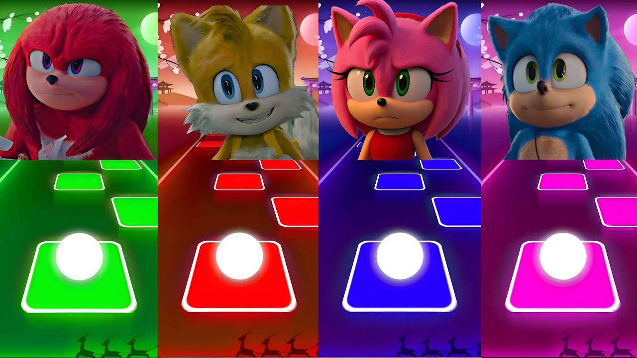 Наклз 🔴 Тейлз 🔴 Эми Роуз 🔴 Фильм Соник I Tiles Hop EDM Rush