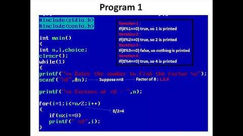 Program to find Factors of a Number using Infinite while loop