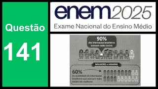 ENEM 2025 - Question 141 (green) - Infographic with Brazilian internet users who access social ne...