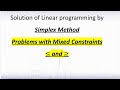 Simplex method. .problem with mixed constraints/ #math