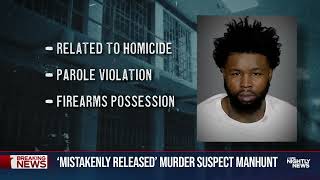 Manhunt underway for suspect accidental release from prison.