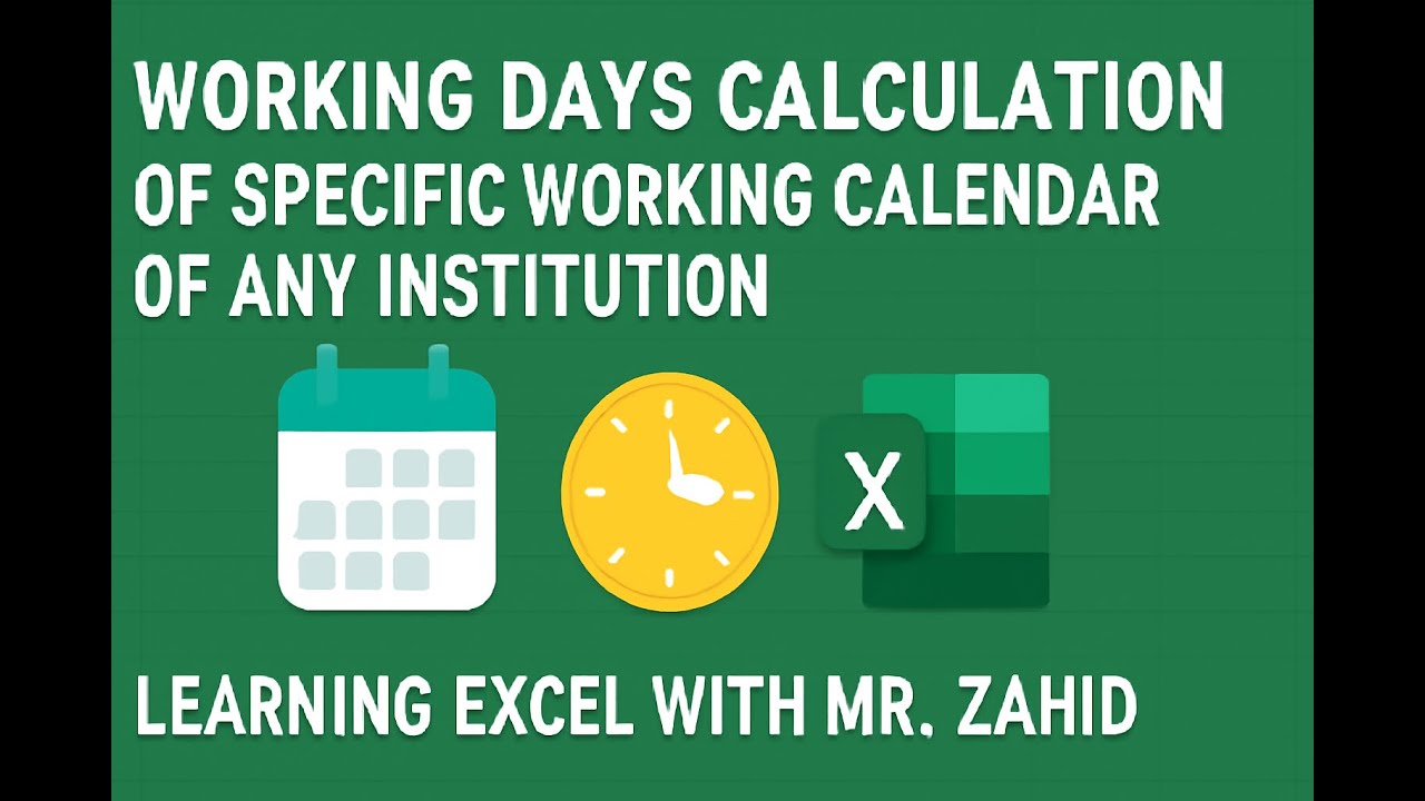 Working Days calculation specific working calendar of any institution