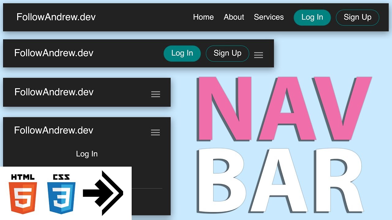 how to make navbar html css