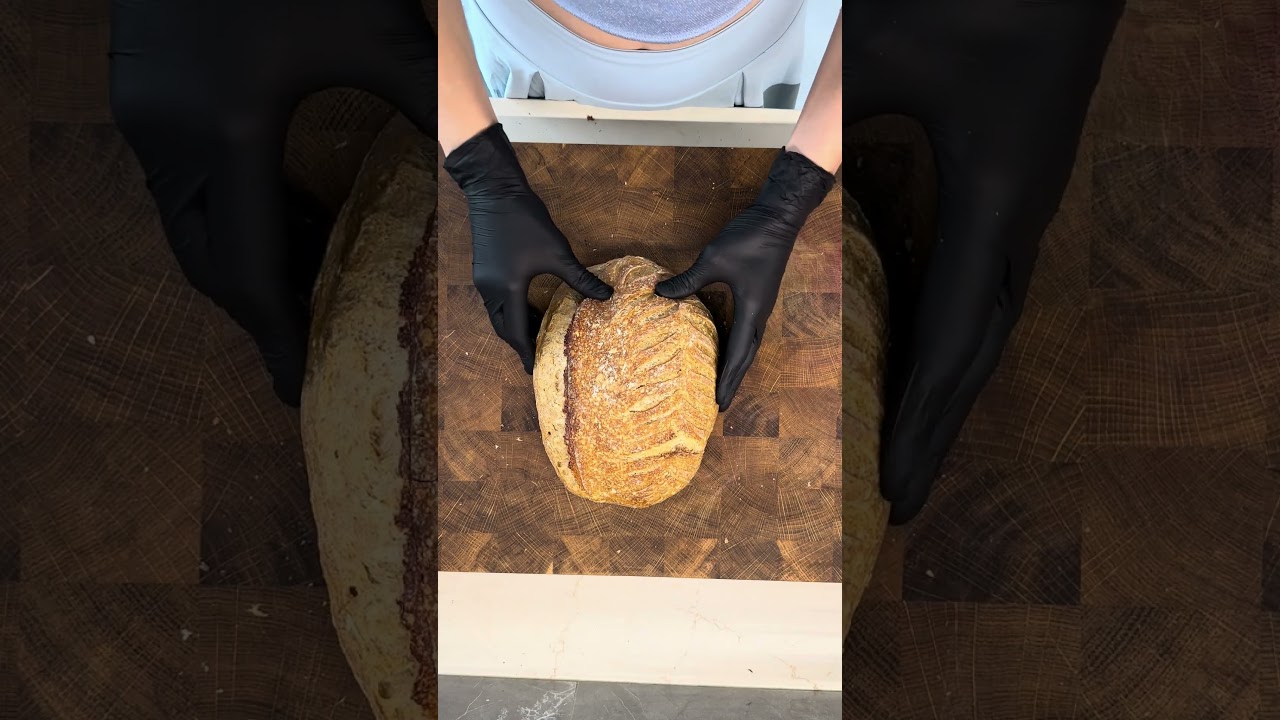 Cutting Sourdough bread 