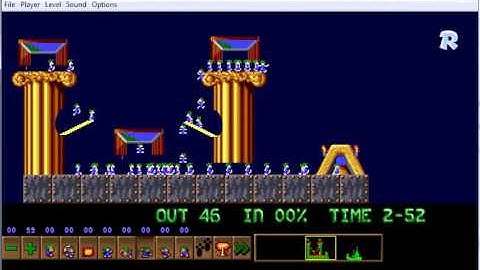 Lemmini - Lemmings Custom Level - Timing Torture (Lesson 2)