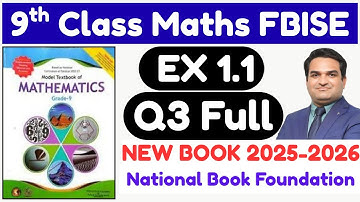 Class 9 Maths Chapter 1 Exercise 1.1 New Book| National Book Foundation Class 9 Maths | Question 3