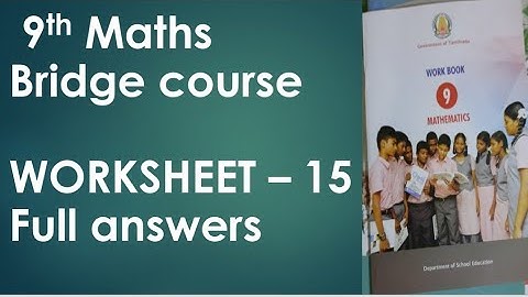 bridge course maths worksheet 15 class 9 full answers hiba maths