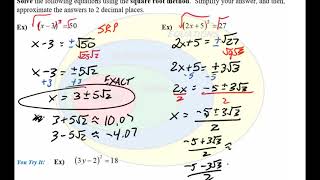 Examples of The Square Root Property