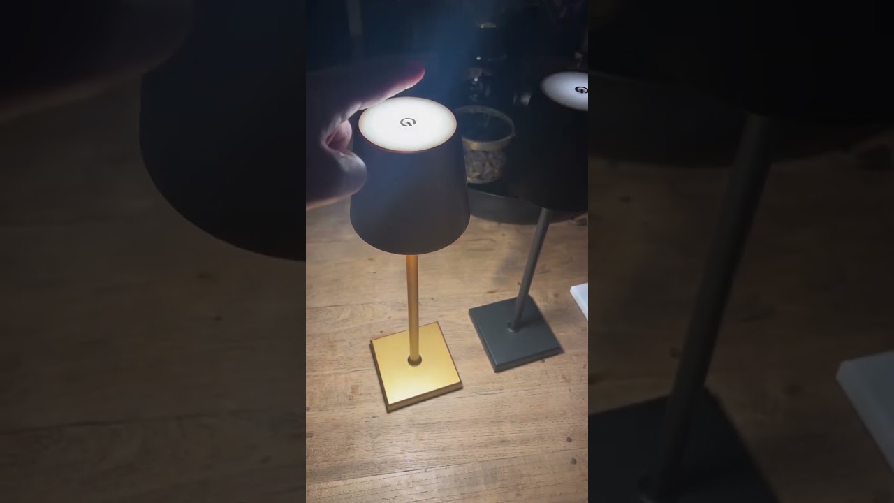 Video Jeslu LED tafellamp draadloos oplaadbaar 38 cm restaurant volledig  aluminium