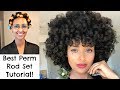 My Best Perm Rod Set Routine on Blown Out Natural Hair! ft Aunt Jackie&#39;s Foaming Mousse