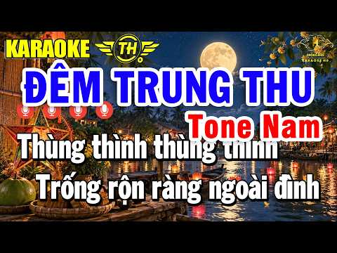 Đêm Trung Thu Karaoke Tone Nam ( A# ) Nhạc Sống Dễ Hát | Trọng Hiếu