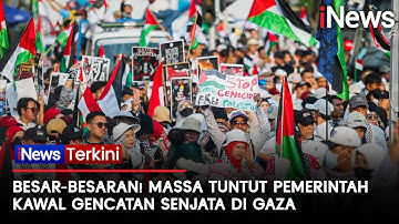 Massa Aksi Bela Palestina Padati Monas, Desak Pemerintah Kawal Gencatan Senjata Gaza