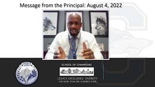 A message from the principal 8-4-2022