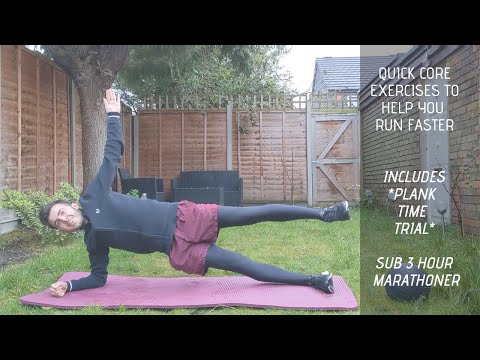 QUICK CORE EXERCISES to help you run FASTER | *PLANK TEST* | SUB 3 HOUR MARATHONER