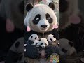 🐼 Panda Mom Protects Her Babies in the Rain ❤️🌧️ #Shorts