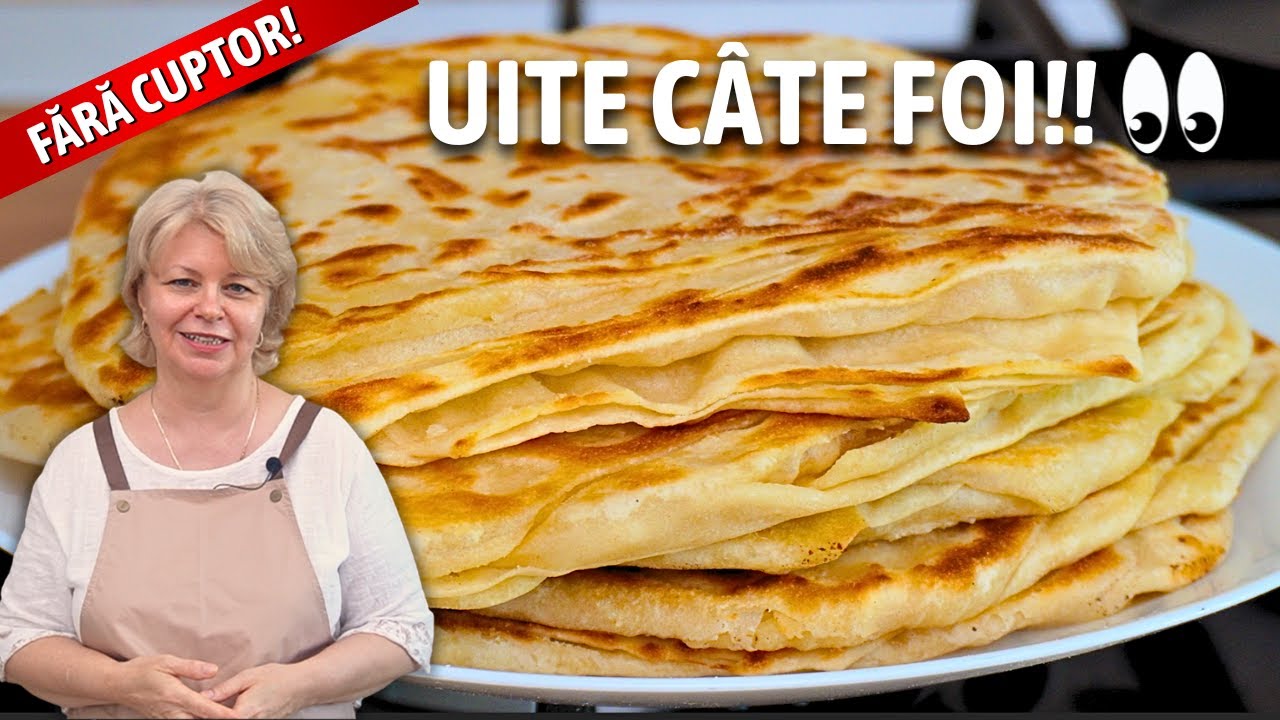 Plăcinte la tigaie 😍 Lipii turcești cu unt și zeci de straturi – rețetă fără cuptor