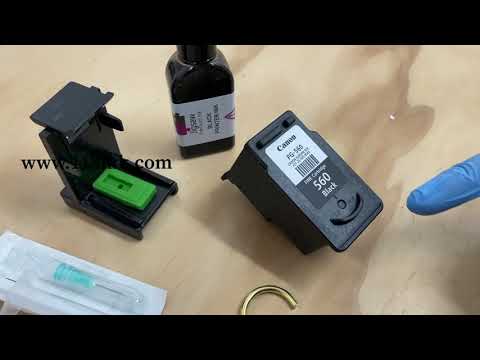 How to refill a Canon 560 Black ink cartridge like a professional the easy way