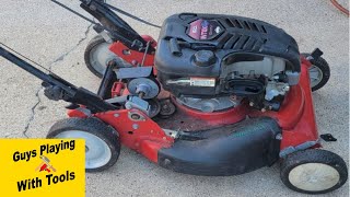 Mower Backfires while trying to start it. Easy fix.
