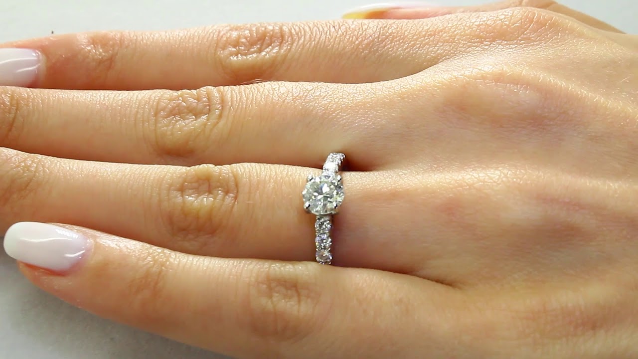 Round Cut Diamond Multi Stone Engagement Ring in White Gold (MVSS0032-W)