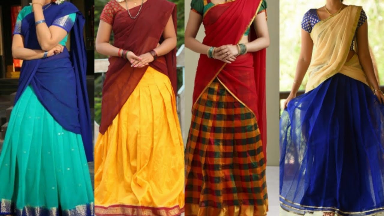 Traditional Half Saree Ideas 2020 || Simple Design Ideas || Sikana ...