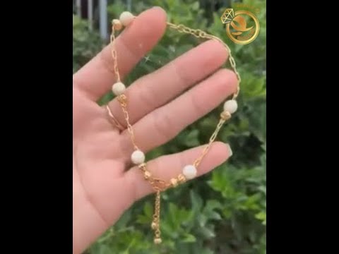 Lắc tay đá GARNET hạt tròn 5 mm mix VÀNG 18K